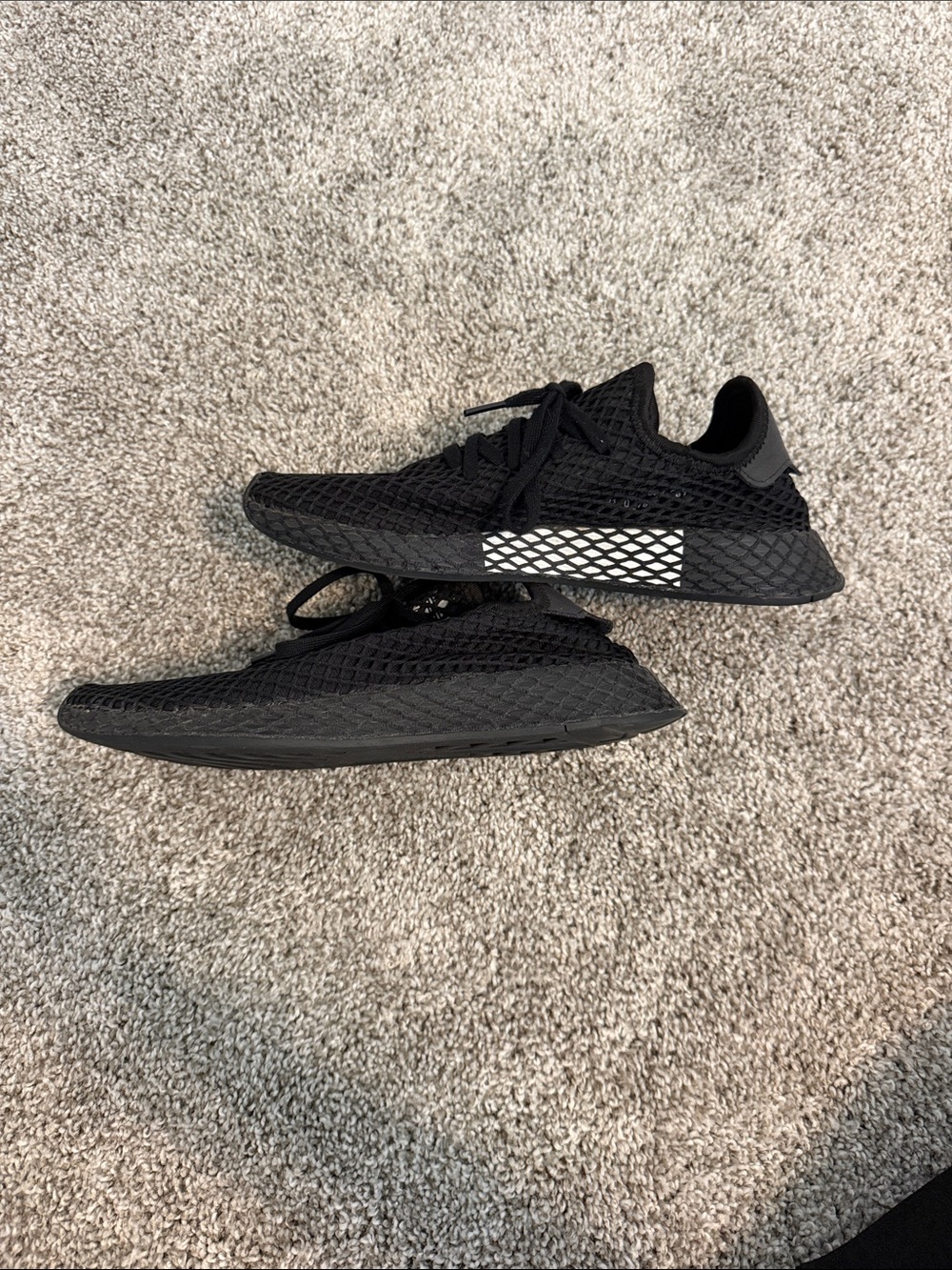 adidas Black Sneakers with White Mesh Panel